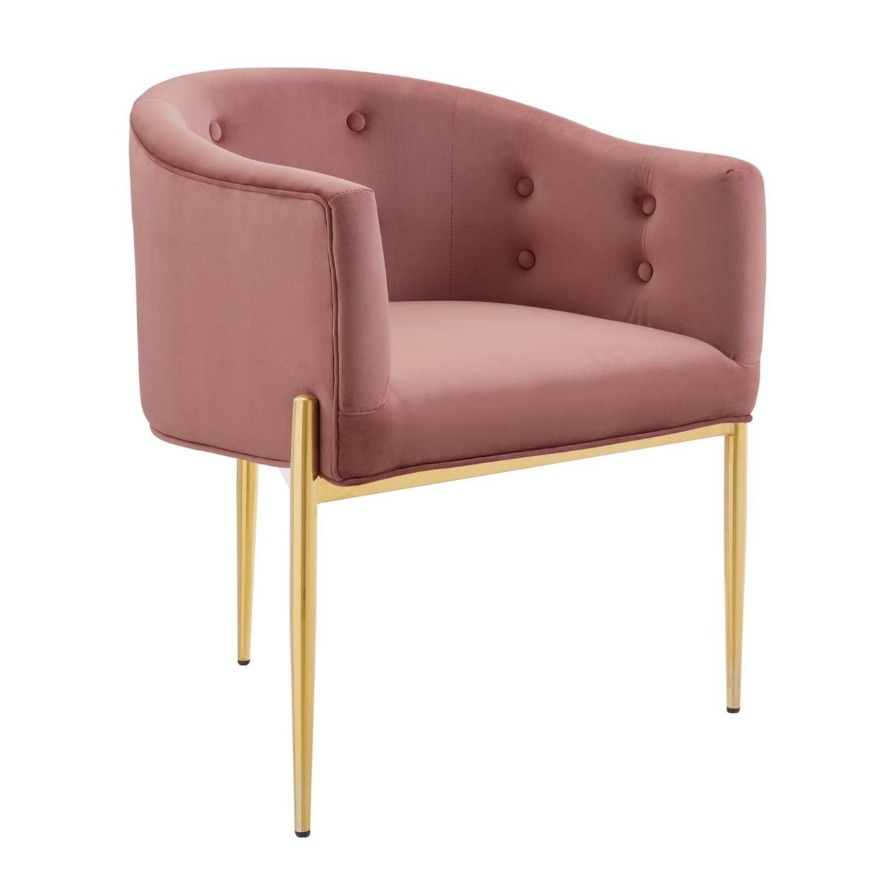 Savour Tufted Performance Velvet Accent Chair, Dusty Rose