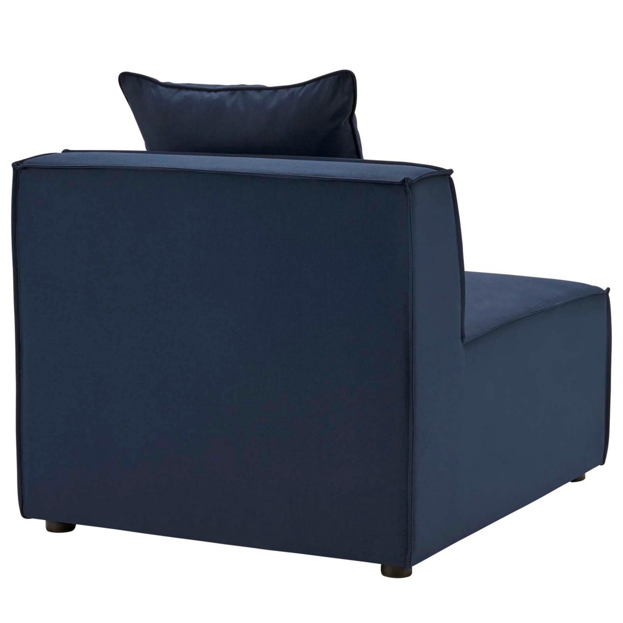 Saybrook Outdoor Patio Upholstered Sectional Sofa Armless Chair, Navy Blue