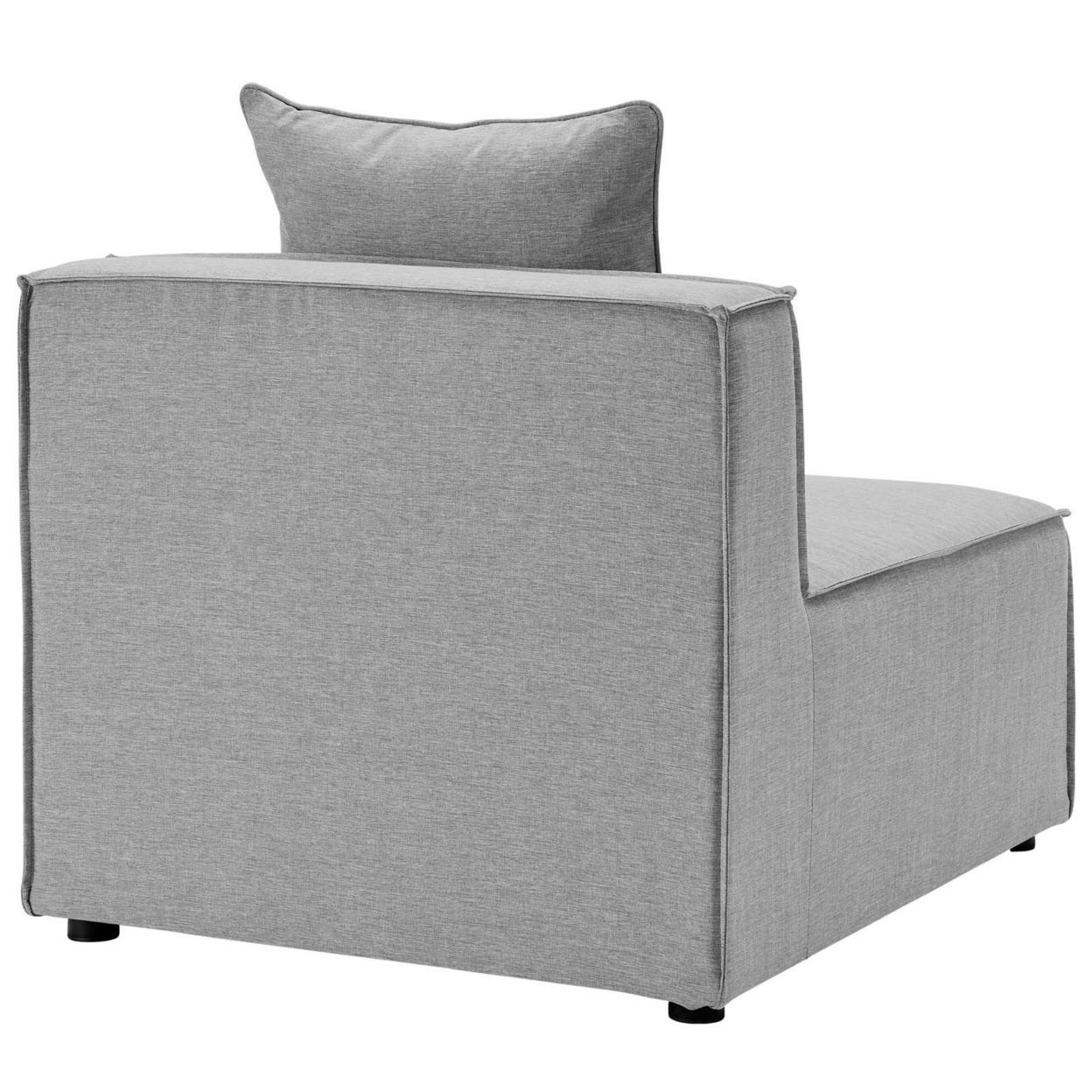 Saybrook Outdoor Patio Upholstered Sectional Sofa Armless Chair, Gray