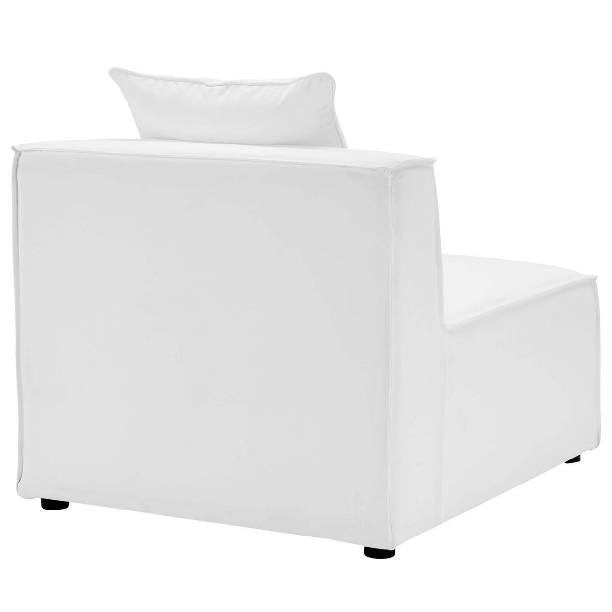 Saybrook Outdoor Patio Upholstered Sectional Sofa Armless Chair, White