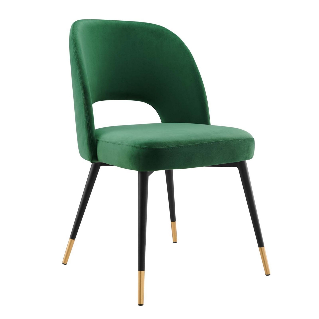Rouse Performance Velvet Dining Side Chair, Emerald
