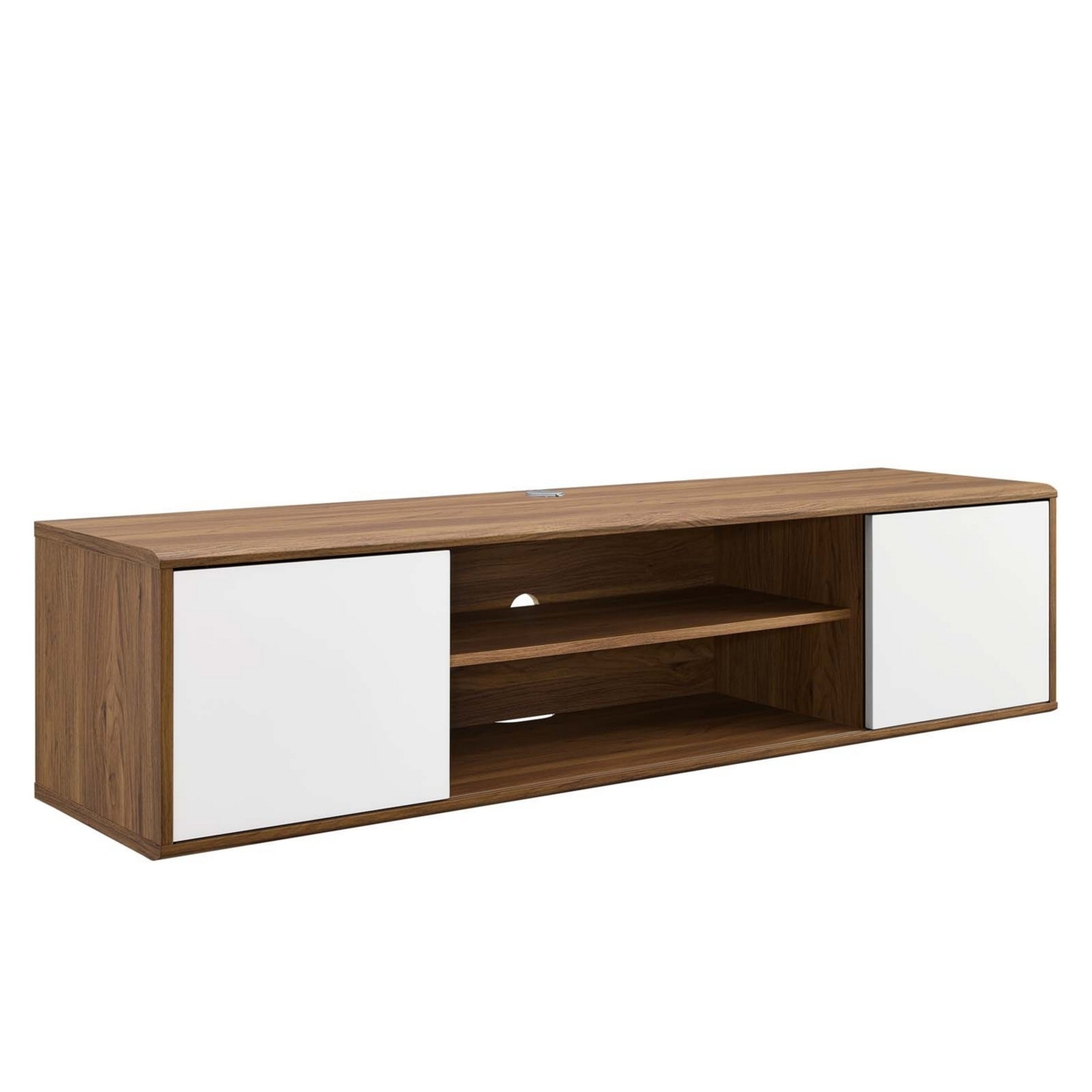Envision 60 Wall Mount TV Stand, Walnut White