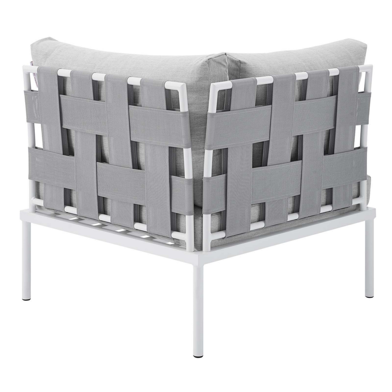 Harmony Sunbrella? Outdoor Patio Aluminum Corner Chair, Gray Gray