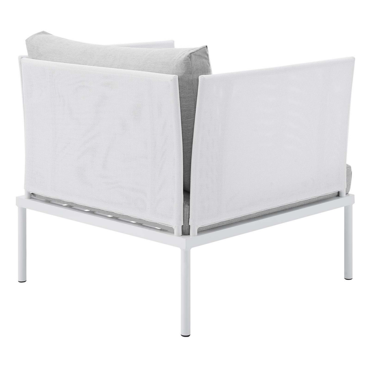 Harmony Sunbrella? Outdoor Patio Aluminum Armchair, White Gray
