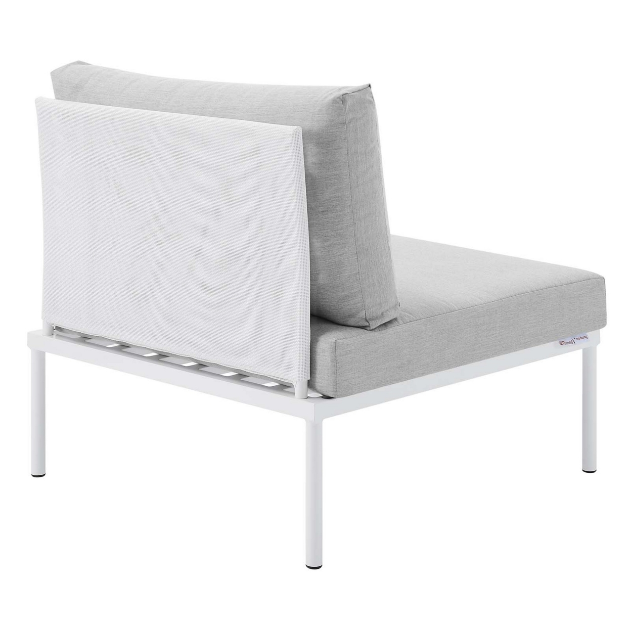 Harmony Sunbrella? Outdoor Patio Aluminum Armless Chair, White Gray