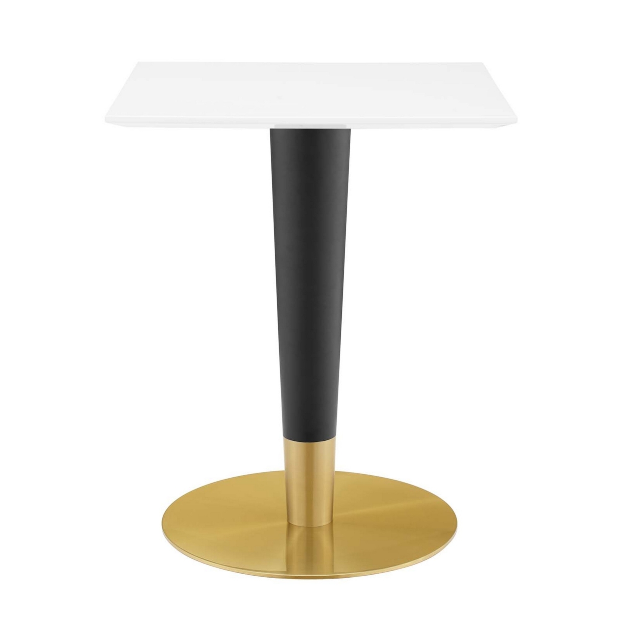 Zinque 24 Square Dining Table, Gold White