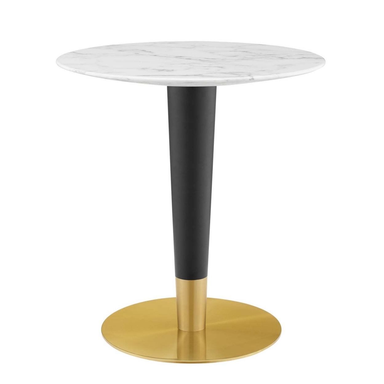 Zinque 28 Artificial Marble Dining Table, Gold White