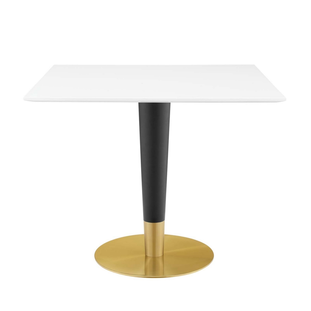 Zinque 36 Square Dining Table, Gold White