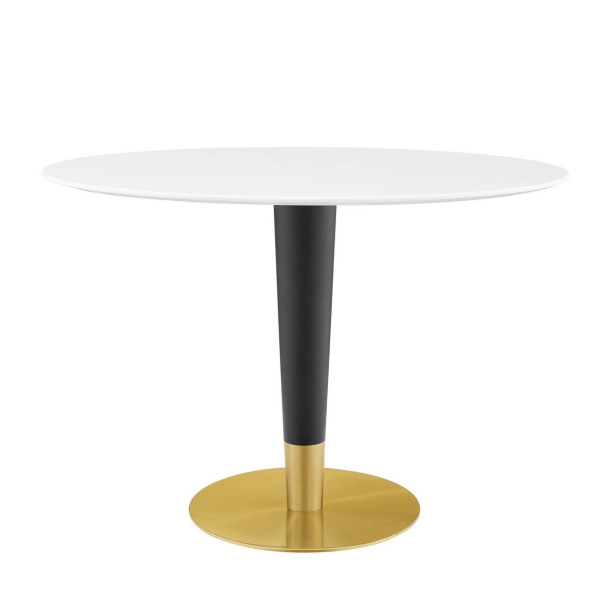 Zinque 42 Oval Dining Table, Gold White