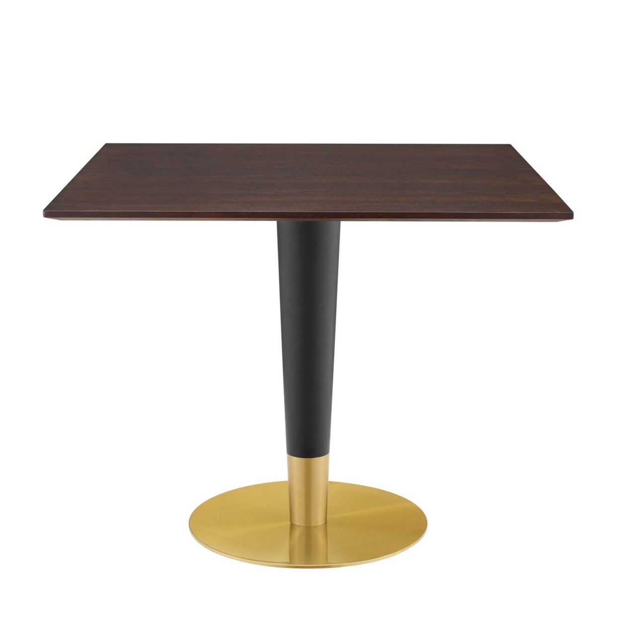 Zinque 36 Square Dining Table, Gold Cherry Walnut