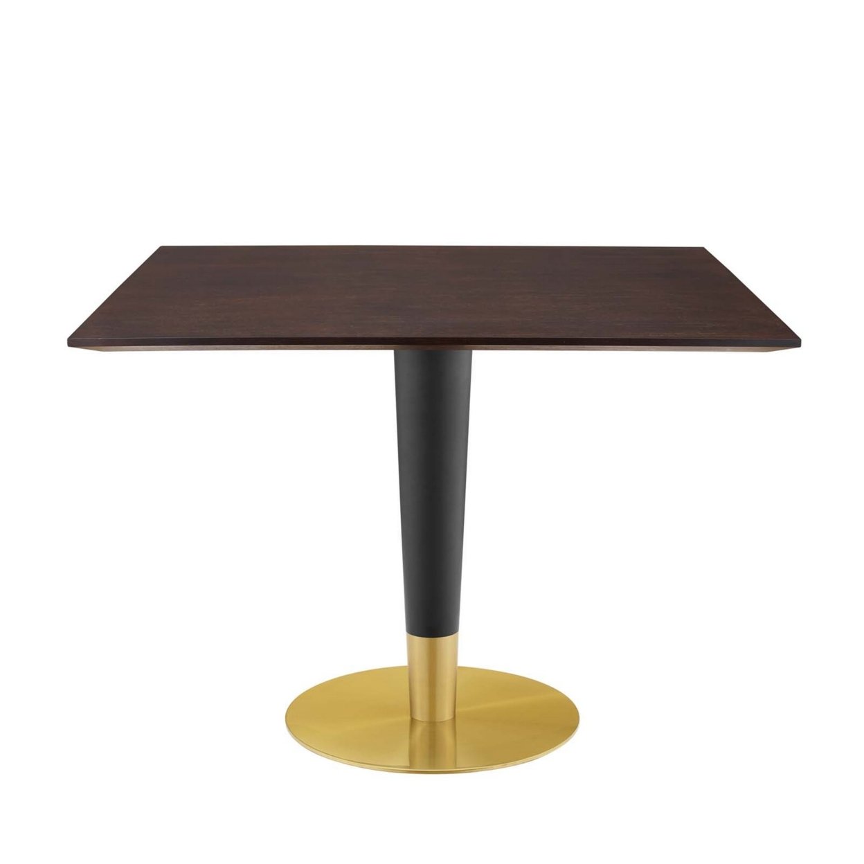 Zinque 40 Square Dining Table, Gold Cherry Walnut