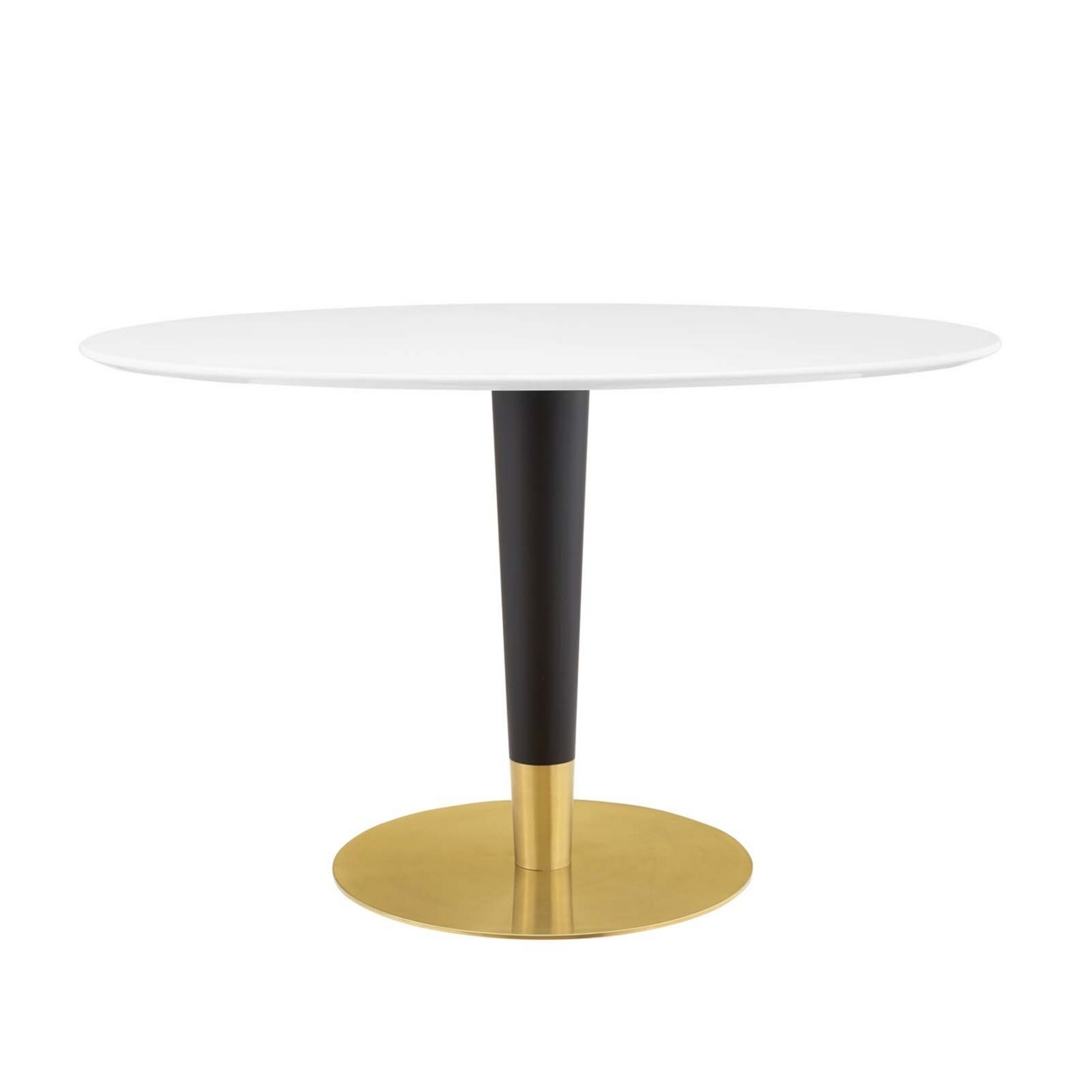 Zinque 48 Oval Dining Table, Gold White