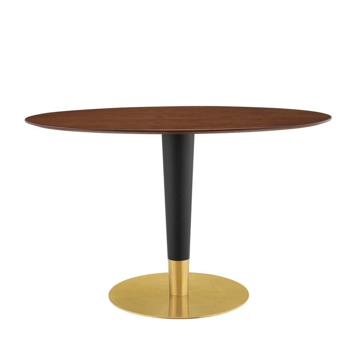 Zinque 48 Oval Dining Table, Gold Walnut