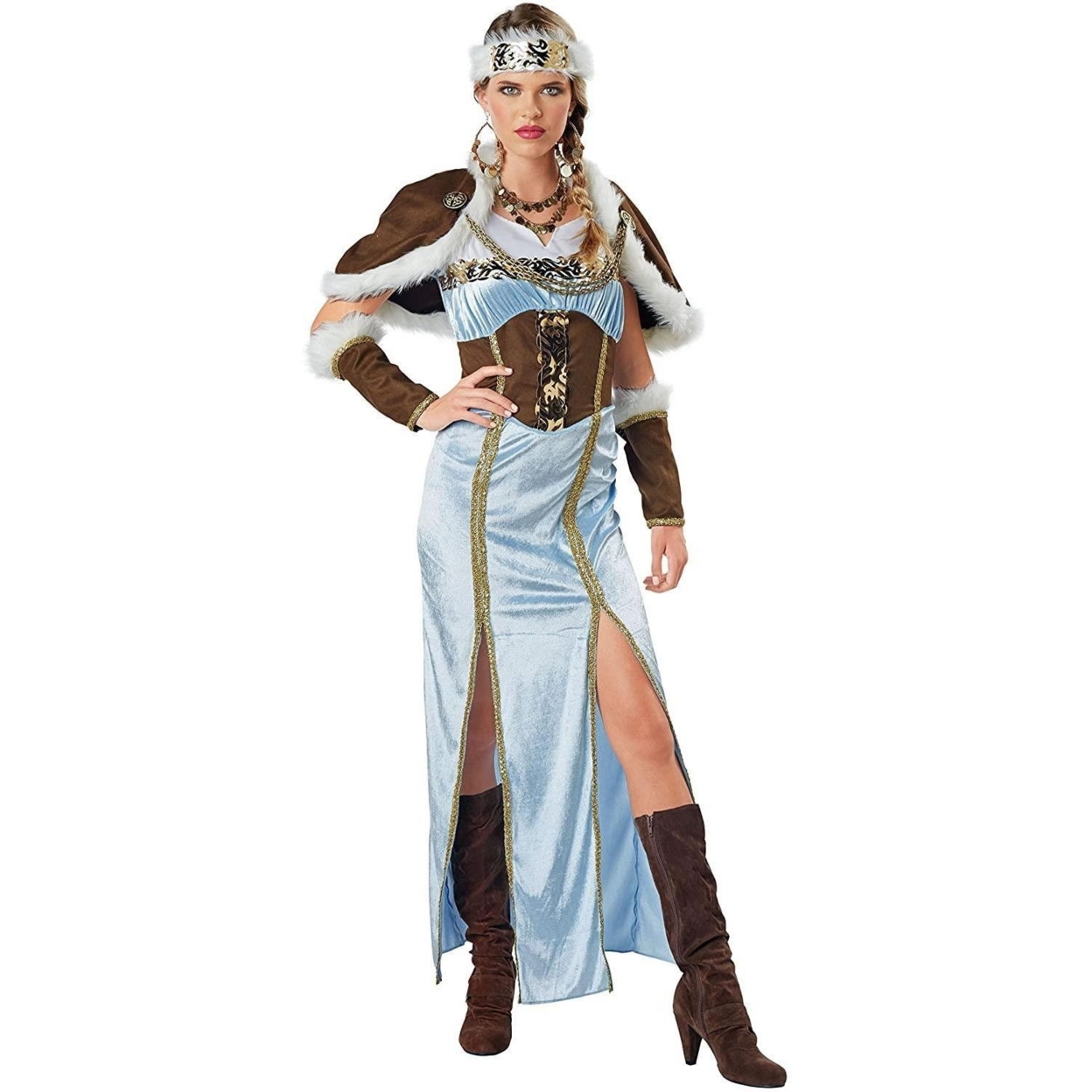 Viking Warrior Princess Womens Size M 8/10 Costume Dress Capelet Seasons