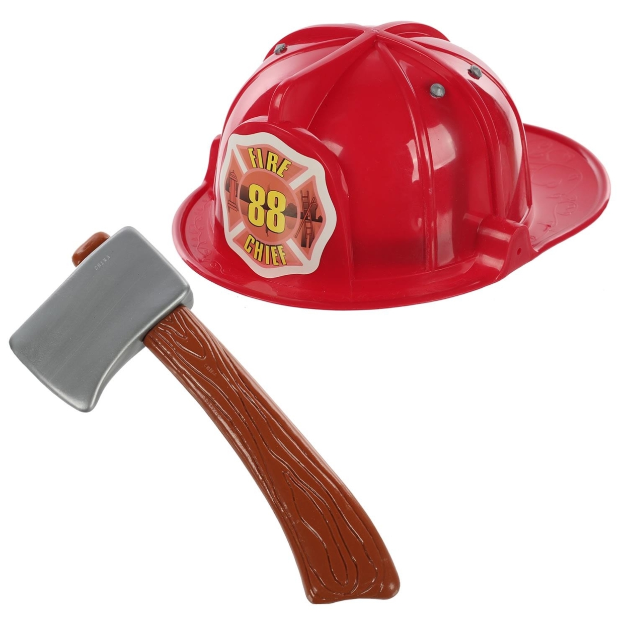 Brave Firefighter Helmet With Axe Pretend Dress-up Fireman Hero Play Set Seasons