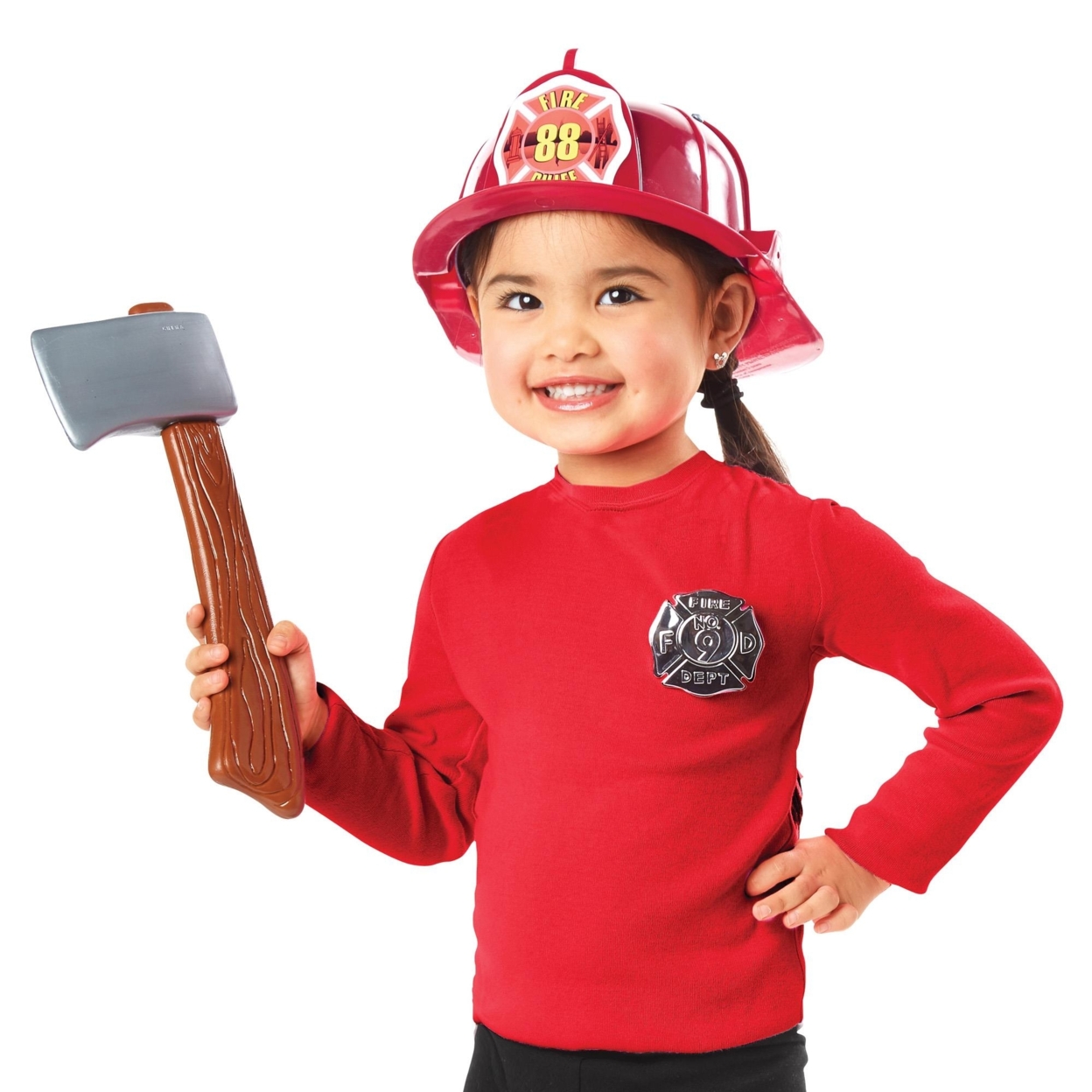 Brave Firefighter Helmet With Axe Pretend Dress-up Fireman Hero Play Set Seasons