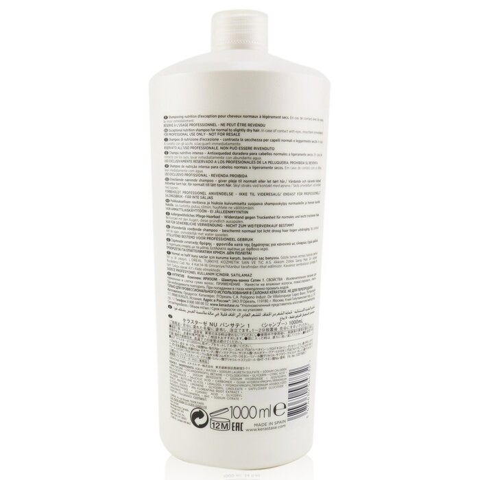 Kerastase - Nutritive Bain Satin 1 Exceptional Nutrition Shampoo (For Normal To Slightly Dry Hair)(1000ml/34oz)