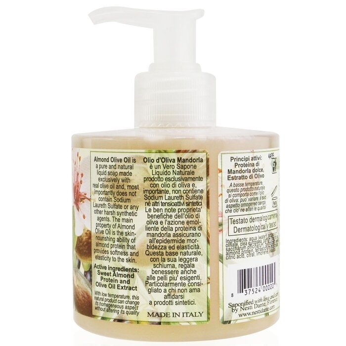 Natural Liquid Soap - Almond Olive Oil - 300ml/10.2oz