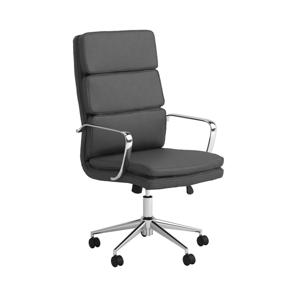 Padded Panel Back Office Chair With Horizontal Stitching, Gray- Saltoro Sherpi