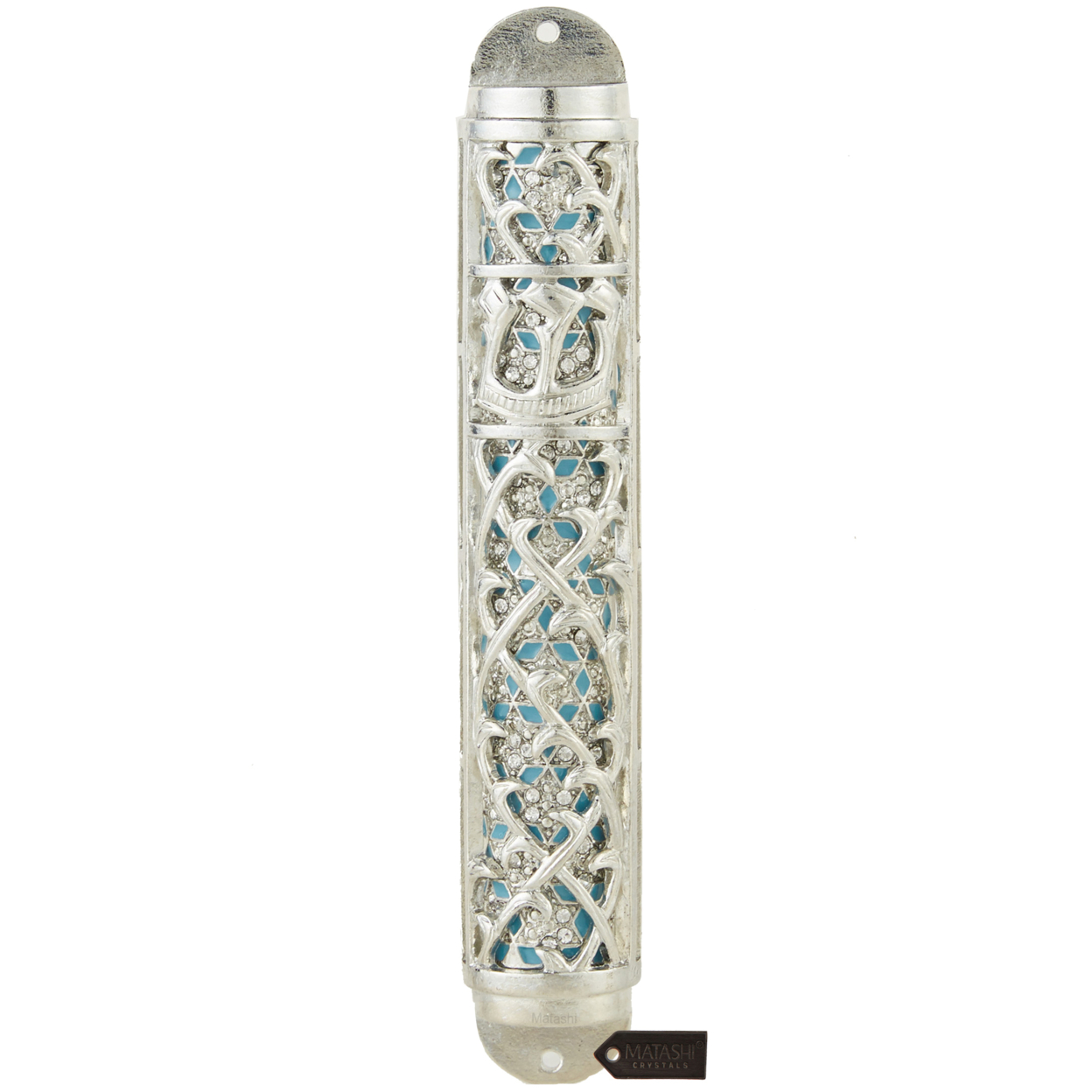 Matashi Hand Painted Enamel Mezuzah W Hebrew Shin And Crystals Home Decor For Jewish Holiday Housewarming House Blessing Gift For Holiday