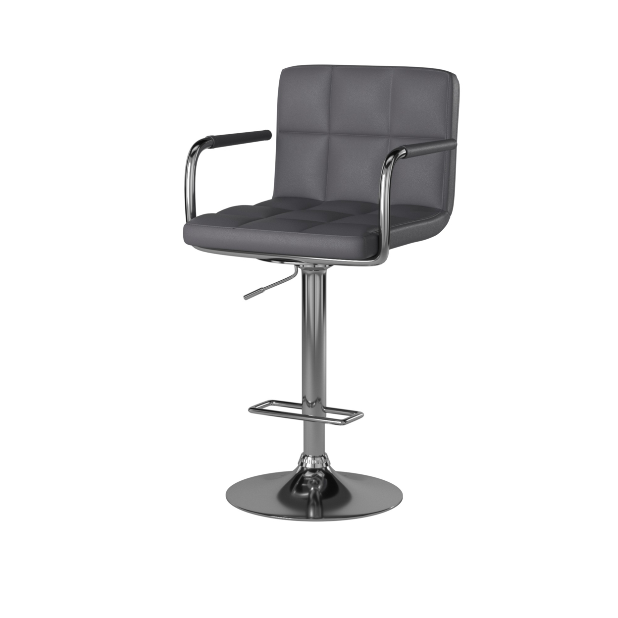 Corfu Contemporary Bar Stool With Arm In Gray
