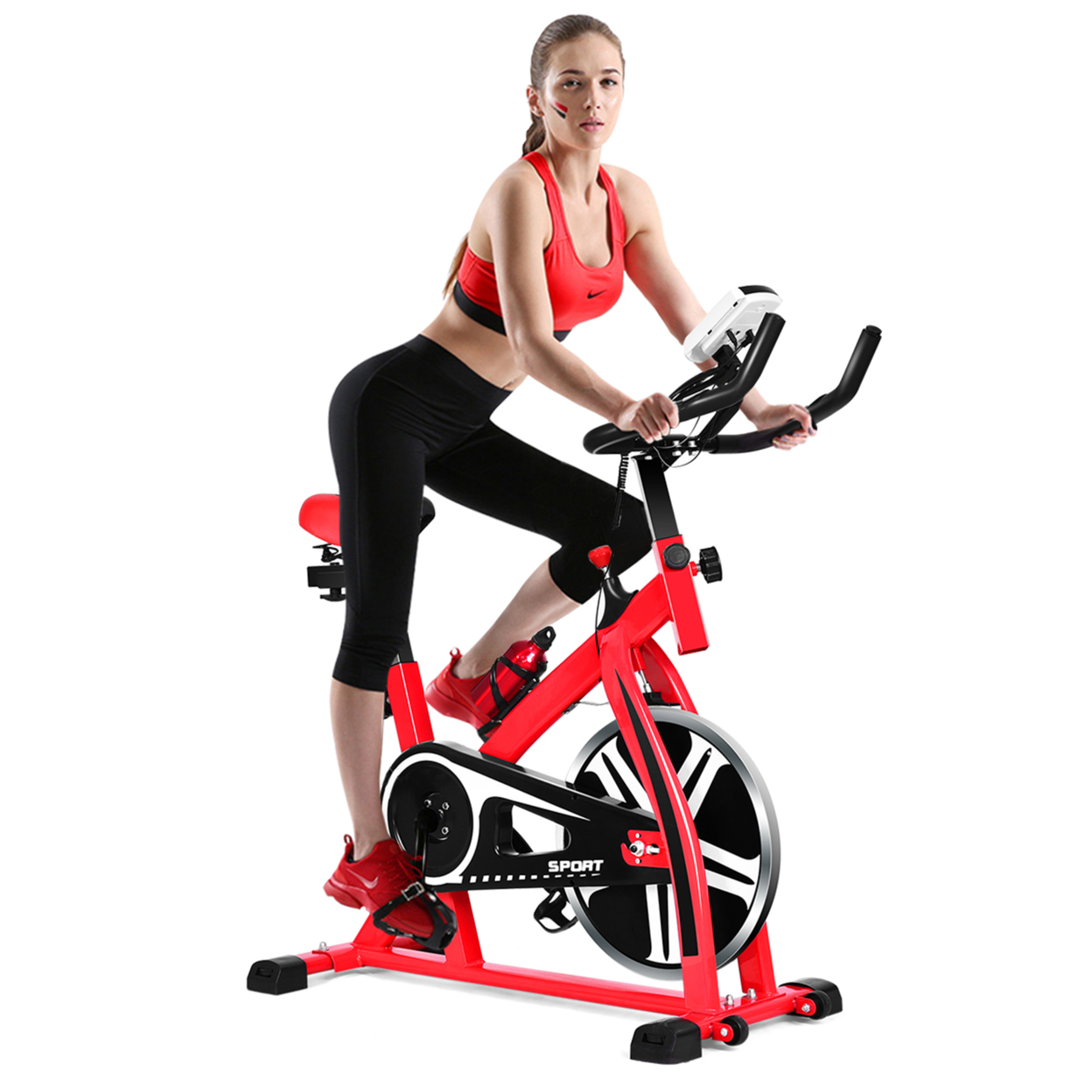 Exercise Bike Stationary Cycling Bicycle Cardio W/ Adjustable Resistance