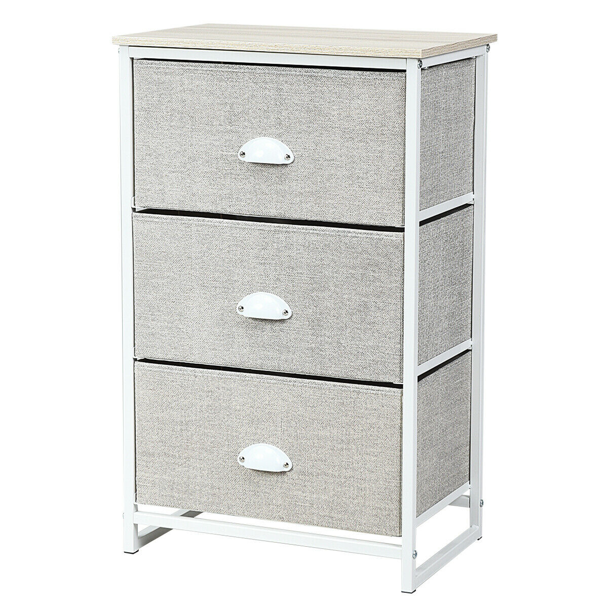 3 Drawer Nightstand Side Table Storage Tower Dresser Chest Home Office Furniture - White