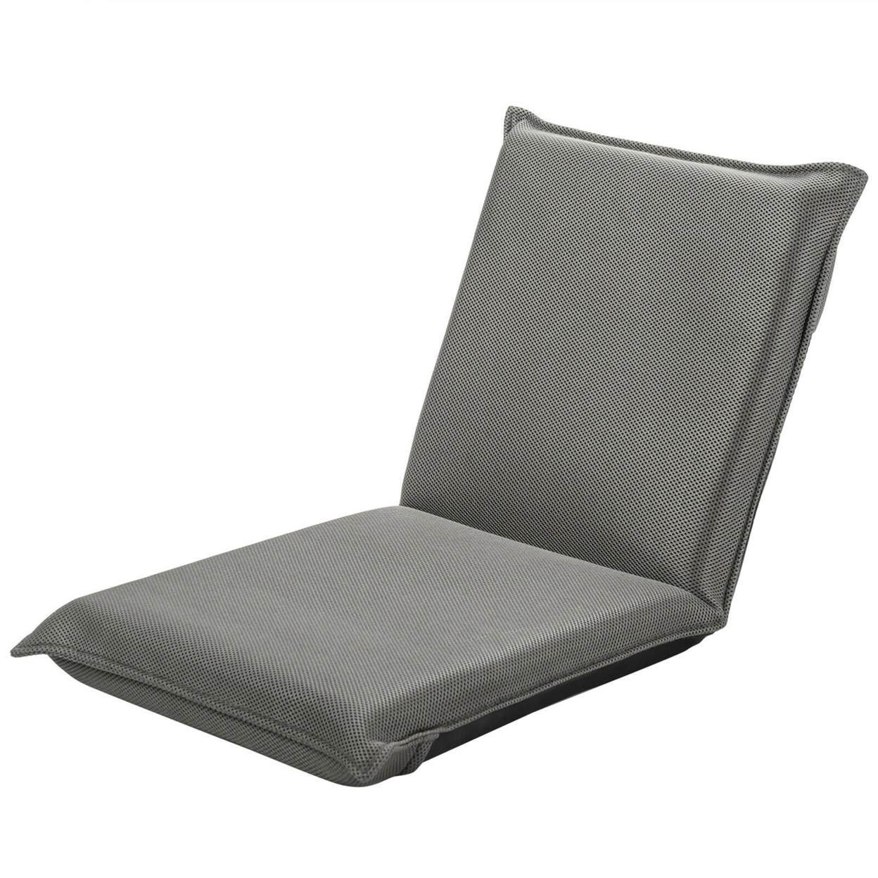 Adjustable 6-Position Floor Chair Padded Folding Lazy Sofa Chair Grey