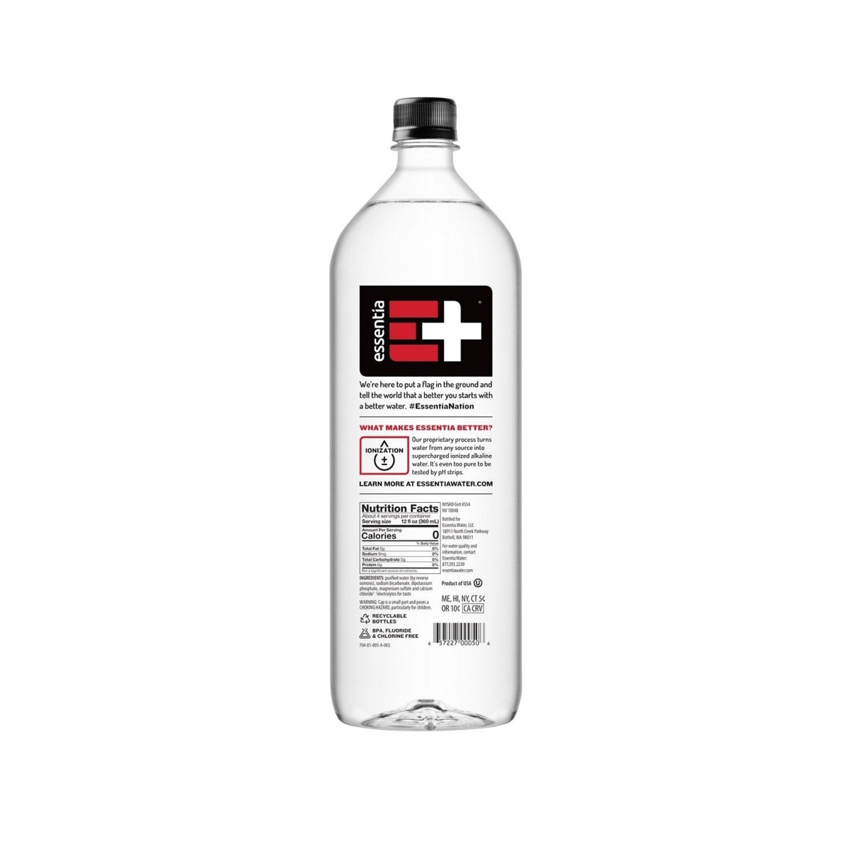 Essentia Ionized Water, 1.5L Bottles (Pack Of 12)