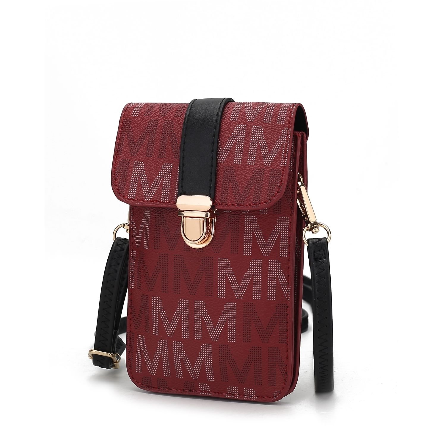 MKF Collection Lulu XL M Signature Phone Wallet Crossbody Handbag By Mia K. - Burgundy