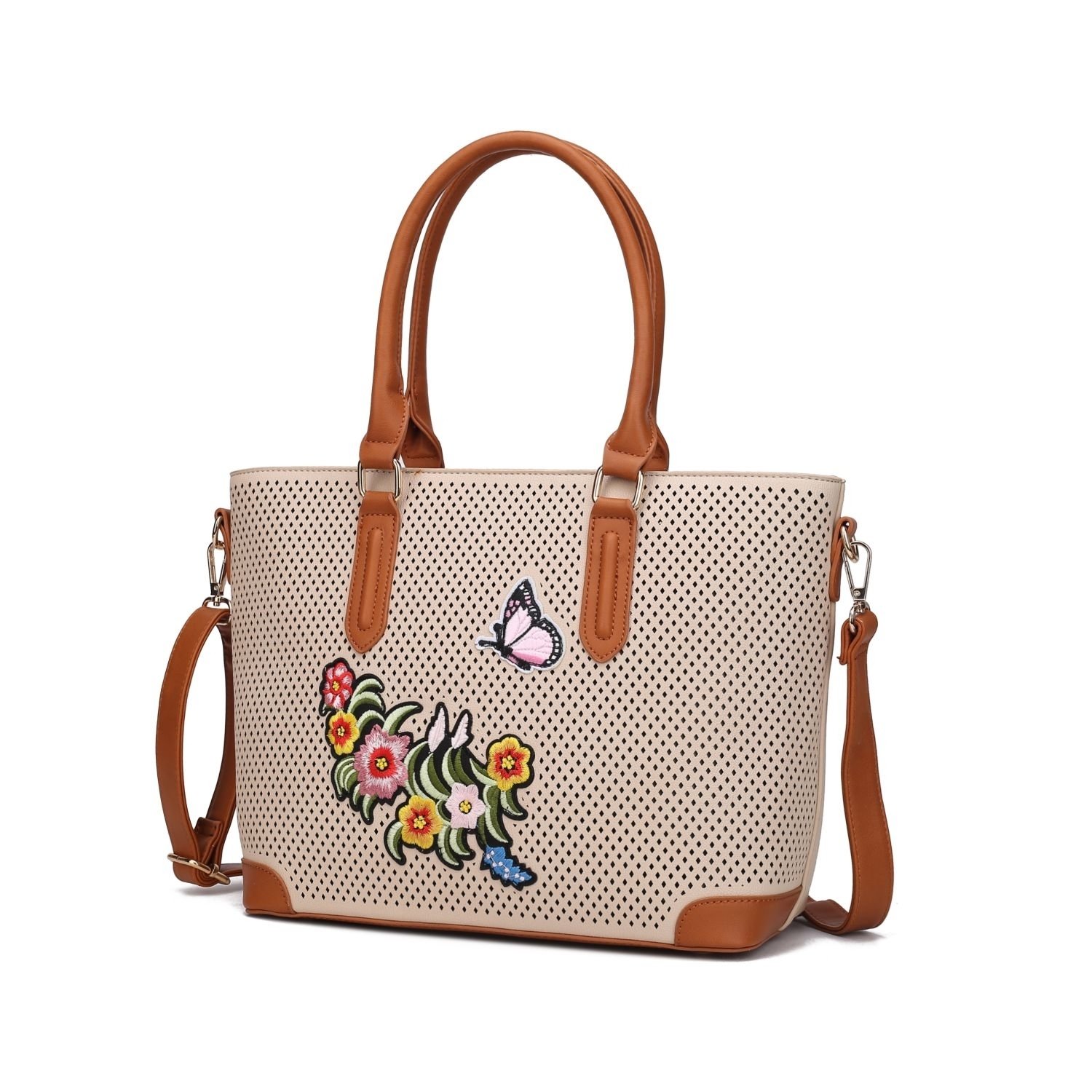 MKF Collection Spiral Designer Handbag By Mia K. - Brown