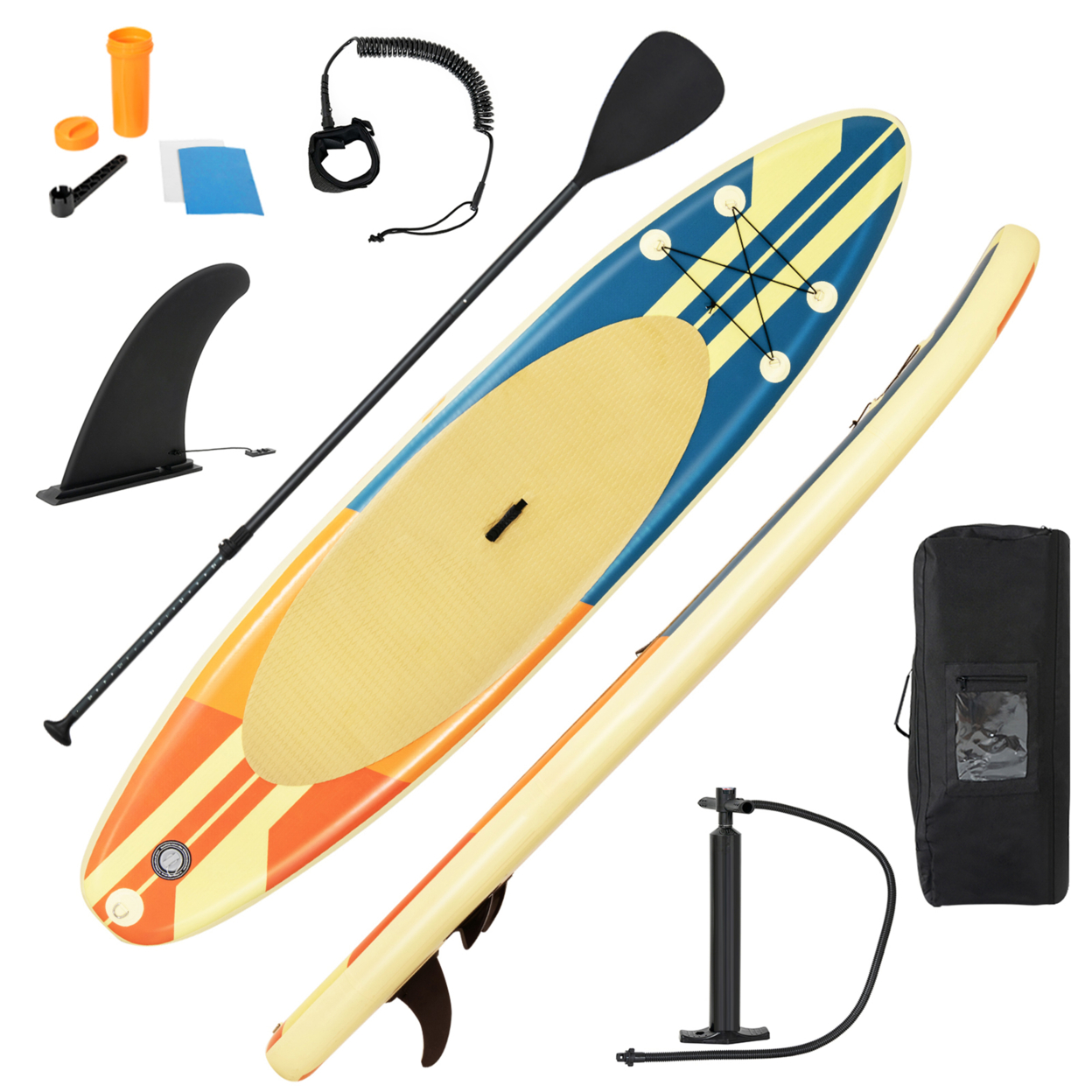 10ft Inflatable Stand-Up Paddle Board Non-Slip Deck Surfboard W/ Hand Pump