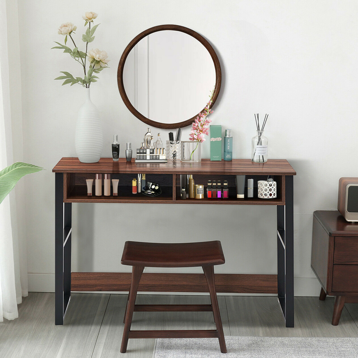 Home Office Computer Desk 2 Drawers Makeup Vanity Console Table Vintage
