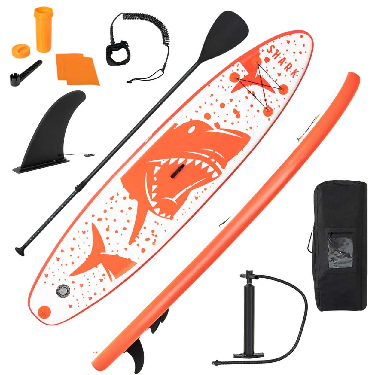 11' Inflatable Stand-Up Paddle Board Non-Slip Deck Surfboard W/ Hand Pump