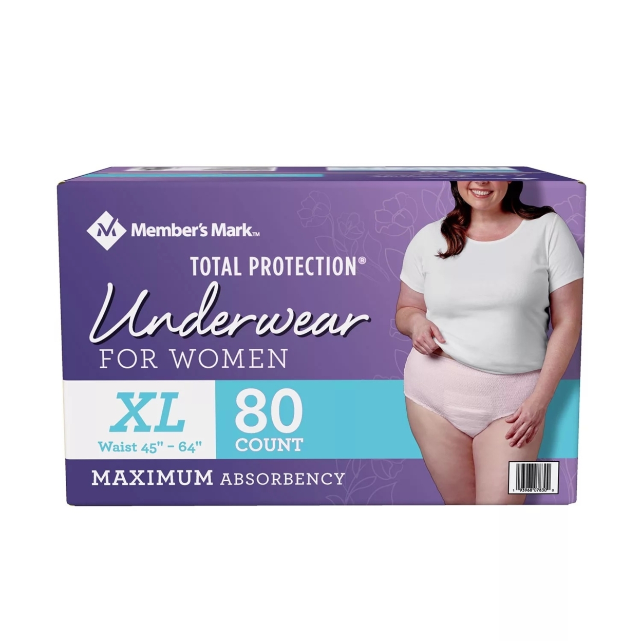 Member's Mark Total Protection Underwear For Women, Extra Large (80 Count)