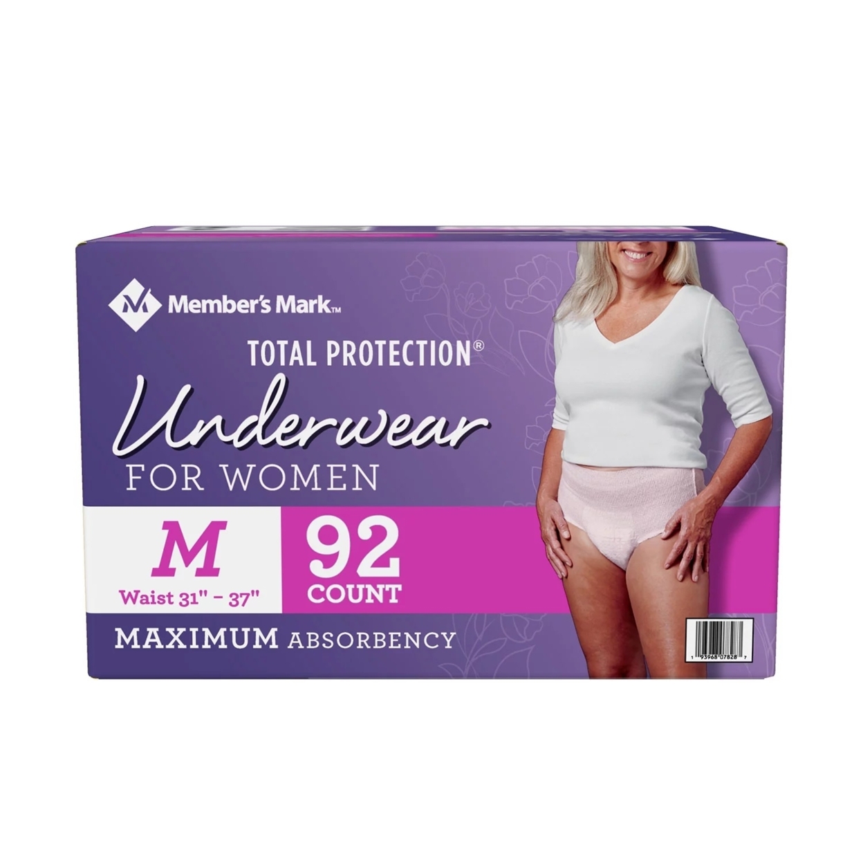 Member's Mark Total Protection Underwear For Women, Medium (92 Count)