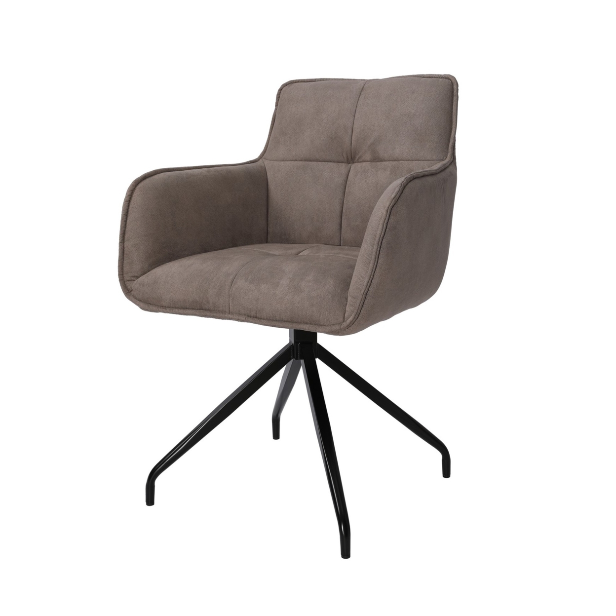 Arm Chair With Fabric Swivel Seat And Metal Claw Feet, Brown - Saltoro Sherpi