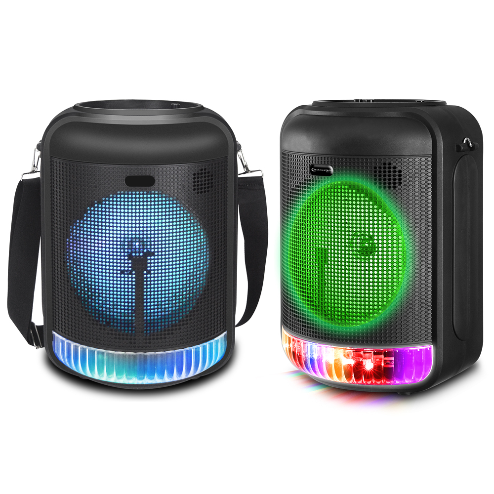 (2 Set) Technical Pro 600 Watts Rechargeable 8 Bluetooth LED Speaker With USB, Card, Aux, Mic, Inputs, 600 Watts, FM Radio TWS Stereo Sound