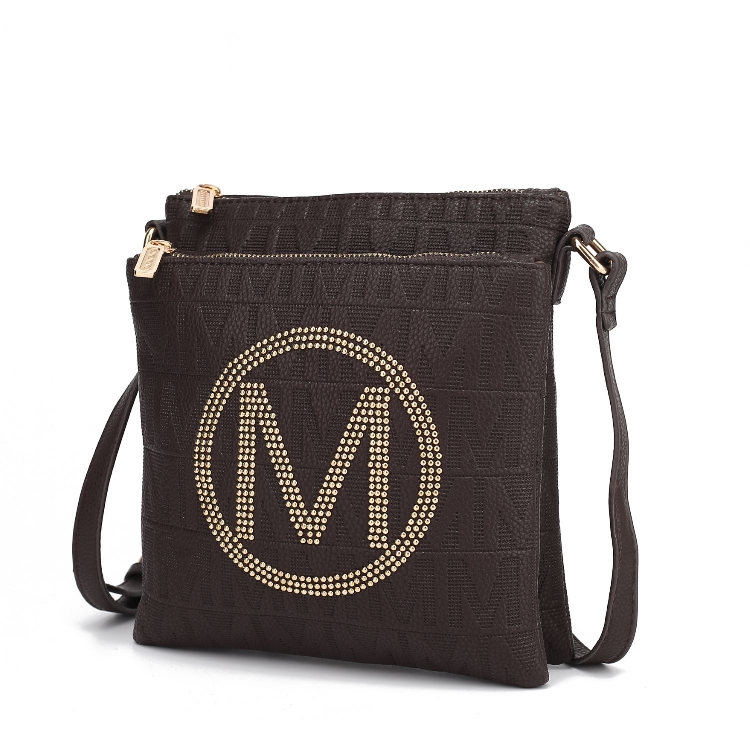 MKF Collection Genoa M Signature Crossbody Handbag By Mia K. - Chocolate