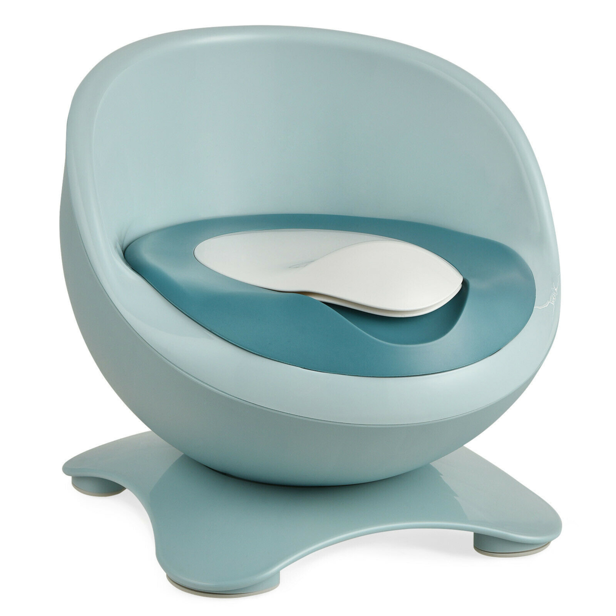 Gymax Toddler Egg-Shaped Real Potty Training Toilet /Removable Container - Blue