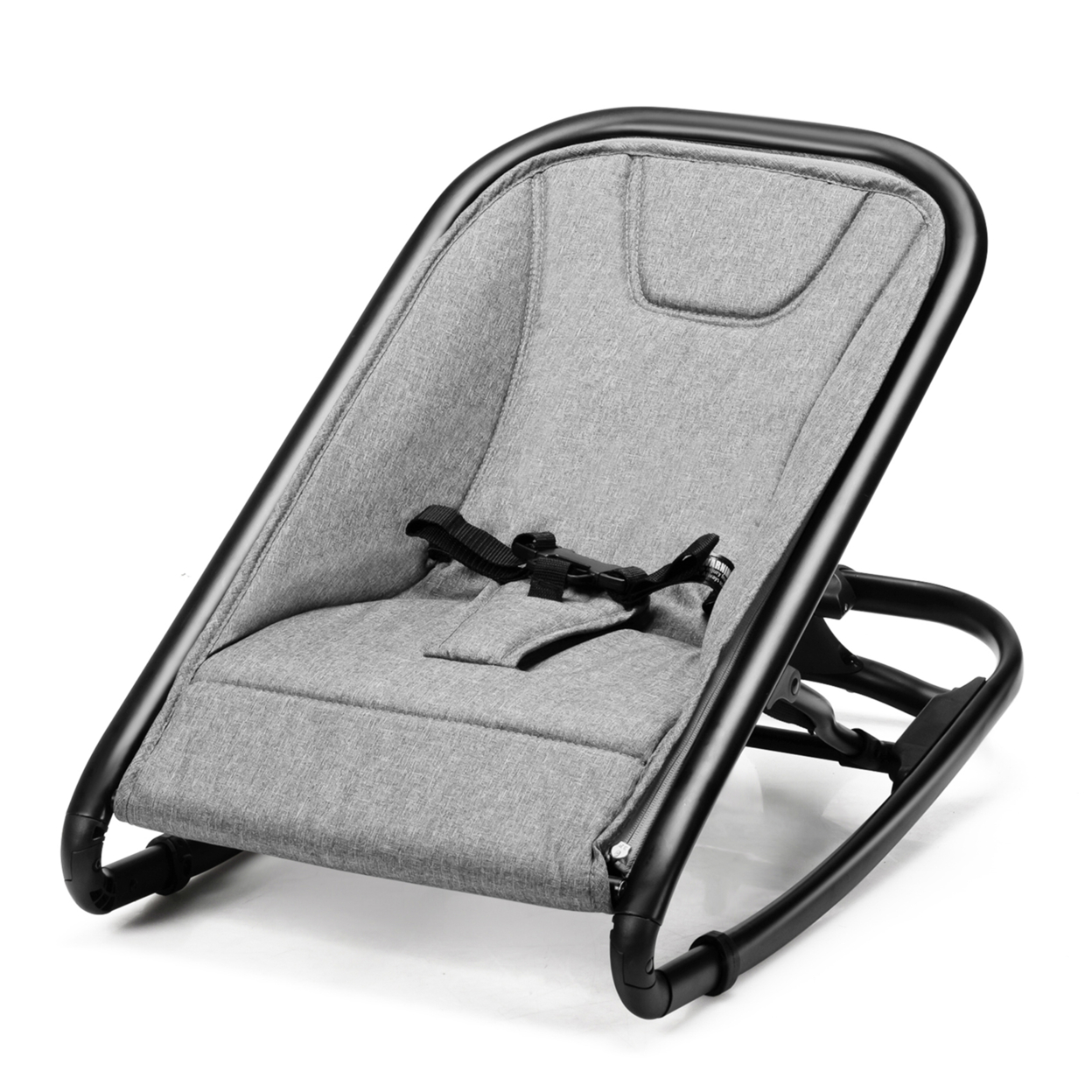 2 In 1 Folding Baby Rocker Bouncer Seat W/ 2 Adjustable Recline Positions - Light Grey
