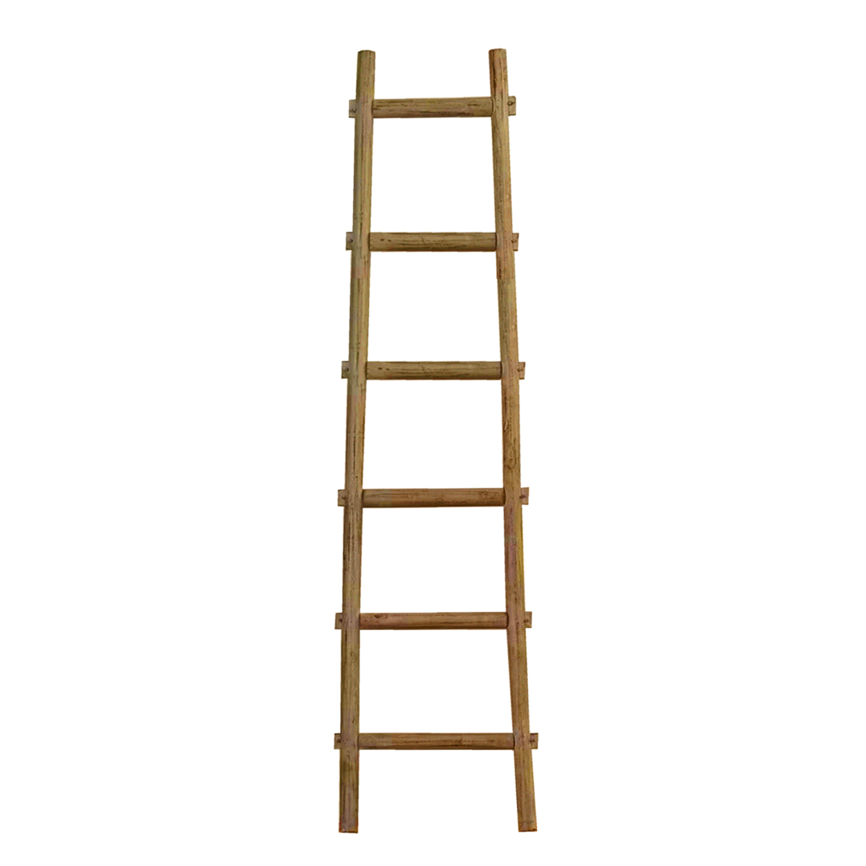 Transitional Style Wooden Decor Ladder With 6 Steps, Brown- Saltoro Sherpi