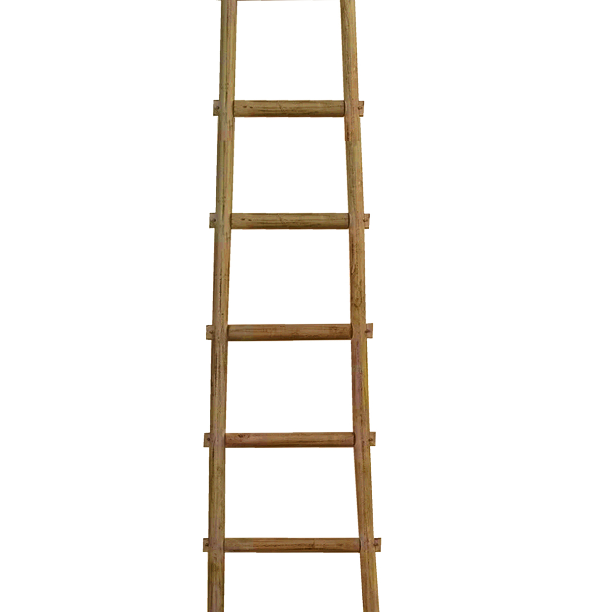 Transitional Style Wooden Decor Ladder With 6 Steps, Brown- Saltoro Sherpi
