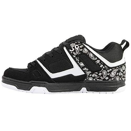 DVS Men's Gambol Skate Shoe BLACK WHITE PU NUBUCK - BLACK WHITE PU NUBUCK, 11.5