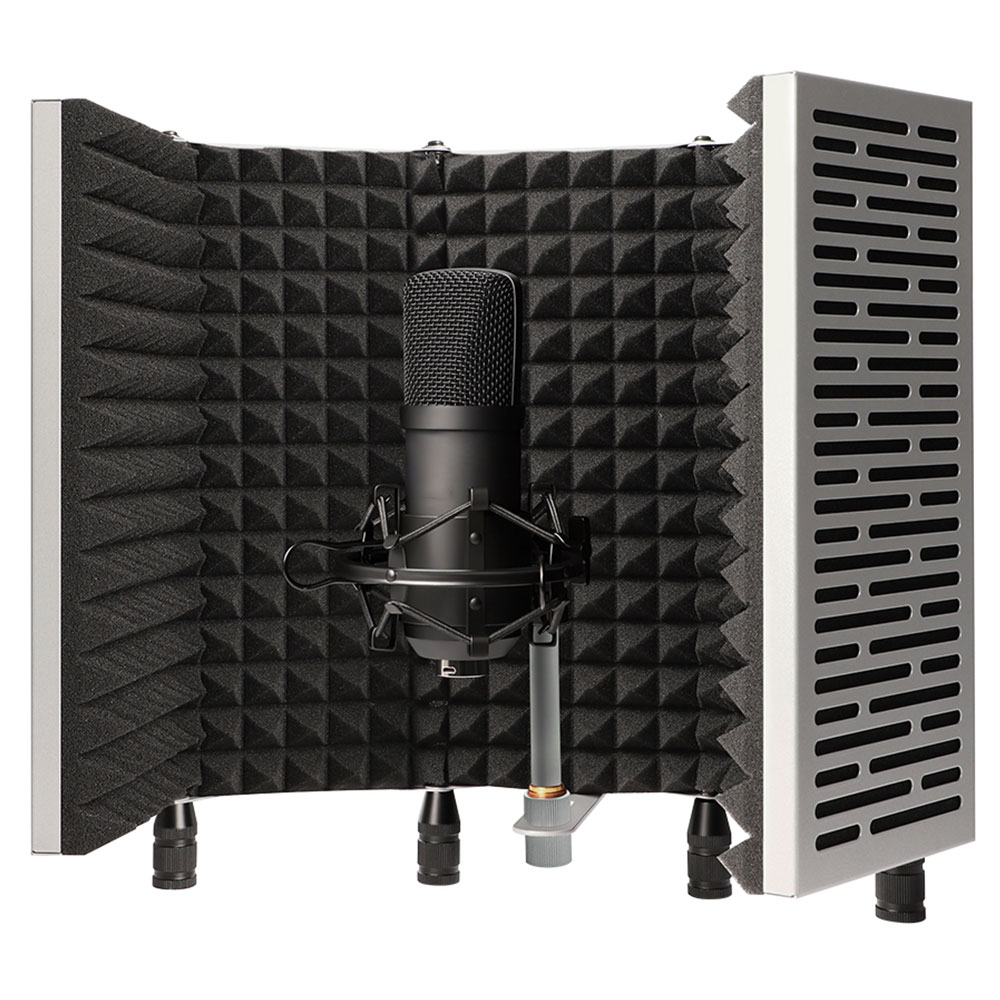 Technical Pro 5-Panel Professional Vocal Microphone Isolation Shield Portable Studio Mic Sound Absorbing Foam Reflector For Studio Recording