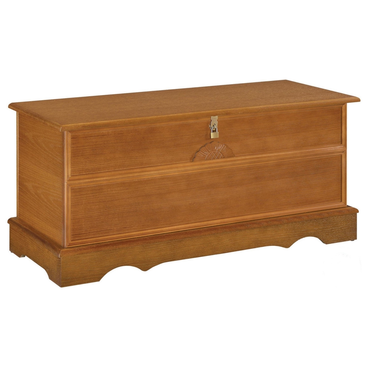 Chest With Molded Details And Lift Top Hidden Storage, Brown- Saltoro Sherpi