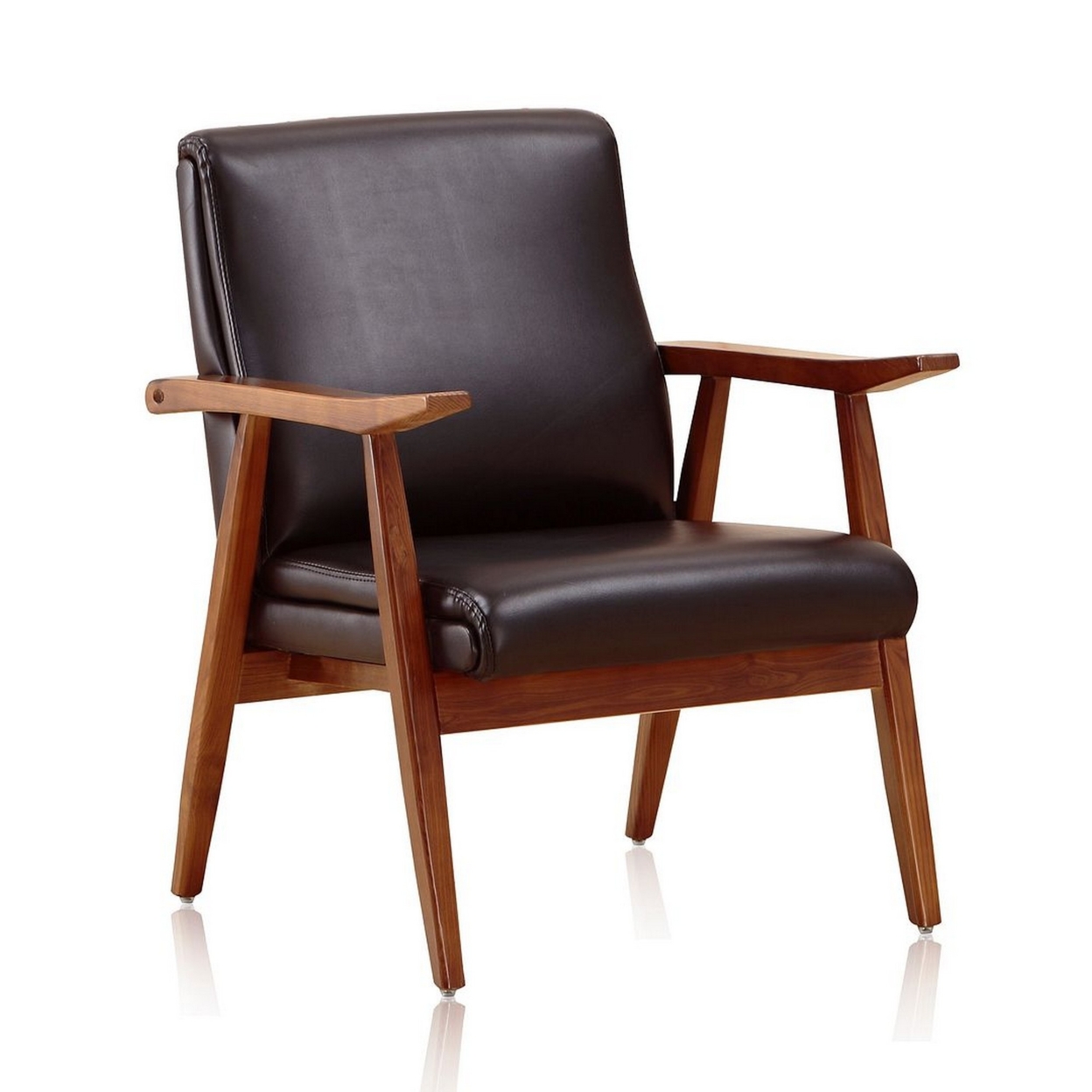 ArchDuke Black and Amber Faux Leather Accent Chair