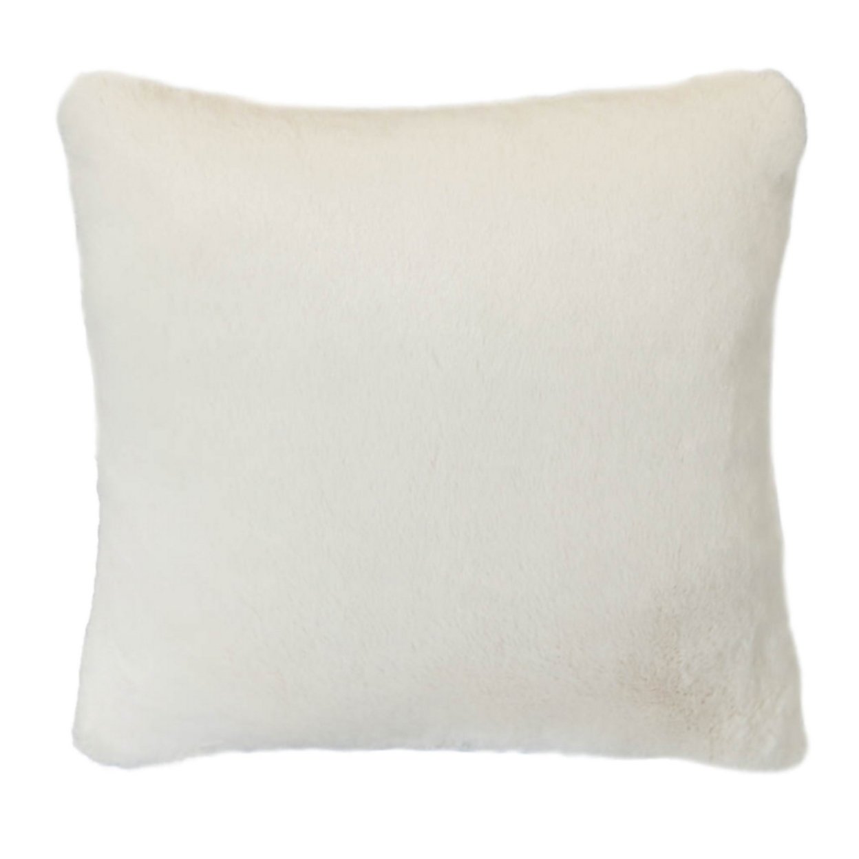 Faux Fur Pillow With Removable Cover And Zipper Closure, Set Of 2, White- Saltoro Sherpi