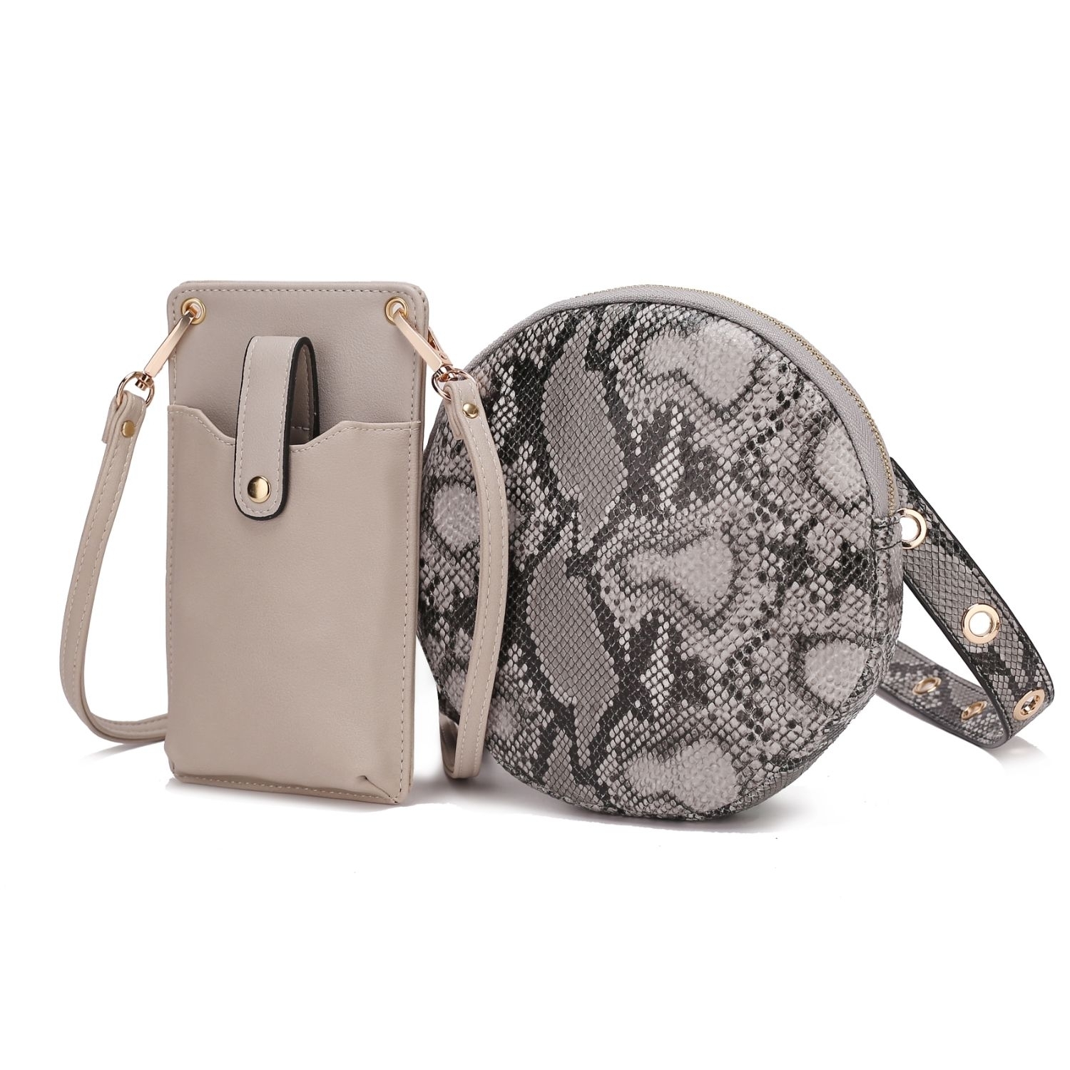 MKF Collection Hailey Smartphone Convertible Crossbody Handbag (2 PCS SET) By Mia K. - Coral