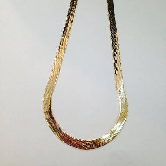 18k Gold Thick Herringbone Flat Chain 20 Necklace